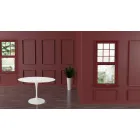 Tulip Table Saarinen H 73 Utdragbar i vit flytande laminat tillverkad i Italien - Scarlet Viadurini