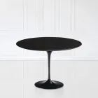 Tulip Table Saarinen H 73 Utdragbar i svart flytande laminat tillverkad i Italien - Scarlet Viadurini