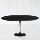 Tulip Table Saarinen H 73 Utdragbar i svart flytande laminat tillverkad i Italien - Scarlet Viadurini