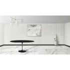Tulip Table Saarinen H 73 Utdragbar i svart flytande laminat tillverkad i Italien - Scarlet Viadurini