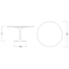 Tulpanbord Saarinen H 73 Rund i Keramik Marquinia Tillverkad i Italien - Scarlet Viadurini