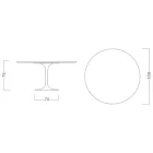 Tulip Bord Saarinen H 73 Rund i Svart Keramik Soft Made in Italy - Scarlet Viadurini