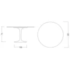 Tulip Bord Saarinen H 73 Rund i Svart Keramik Soft Made in Italy - Scarlet Viadurini