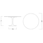 Tulpanbord Saarinen H 73 runt i statykeramik Full Vein Made in Italy - Scarlet Viadurini