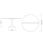 Tulip Table Saarinen H 74 Utdragbar i vit flytande laminat tillverkad i Italien - Scarlet Viadurini