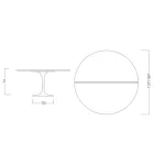 Tulip Table Saarinen H 74 Utdragbar i vit flytande laminat tillverkad i Italien - Scarlet Viadurini