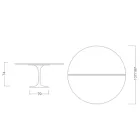 Saarinen Tulip Bord H 74 Utdragbart i Svart Flytande Laminat Tillverkad i Italien - Scarlet Viadurini