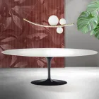 Saarinen Tulip-bord H 74 cm utdragbart i vit Florim-keramik - Scharlakansröd Viadurini