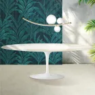 Saarinen Tulip-bord H 74 cm utdragbart i Florim Calacatta guldblank keramik - Scharlakansröd Viadurini