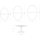 Saarinen Tulip-bord H 74 cm utdragbart i Florim Calacatta guld matt keramik - scharlakansröd Viadurini