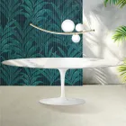 Saarinen Tulip-bord H 74 cm utdragbart i Florim Statuario blank keramik - Scharlakansröd Viadurini