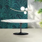 Saarinen Tulip-bord H 74 cm utdragbart i Florim Statuario blank keramik - Scharlakansröd Viadurini