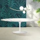 Saarinen Tulip-bord H 74 cm utdragbart i Florim Statuario blank keramik - Scharlakansröd Viadurini