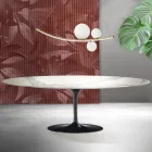 Saarinen Tulip-bord H 74 cm utdragbart i Florim Statuario matt keramik - Scharlakansröd Viadurini