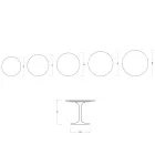 Saarinen Tulip-bord H 74 cm i mattvit Florim-keramik - Scharlakansröd Viadurini