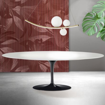 Saarinen tulpanbord H 74 cm i vit Florim keramik - scharlakansröd Viadurini