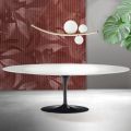 Saarinen tulpanbord H 74 cm i vit Florim keramik - scharlakansröd