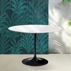 Saarinen Tulip-bord H 74 cm i blank vit Florim-keramik - Scharlakansröd Viadurini
