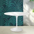 Saarinen Tulip-bord H 74 cm i blank vit Florim-keramik - Scharlakansröd Viadurini