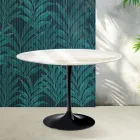 Saarinen Tulip-bord H 74 cm i Florim Calacatta guldblank keramik - Scharlakansröd Viadurini