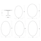 Saarinen Tulip-bord H 74 cm i Florim Calacatta guld matt keramik - Scharlakansröd Viadurini