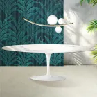 Tulip Saarinen bord H 74 cm i Florim Statuario Lucido keramik - Scarlet Viadurini