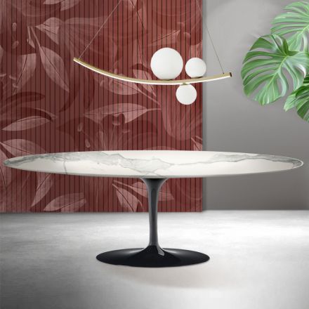 Saarinen Tulpanbord H 74 cm i Matt Florim Statuario Ceramica - Scarlet Viadurini