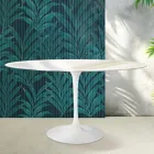 Saarinen Tulip-bord H 74 cm runt i Florim Calacatta guldblank keramik - Scharlakansröd Viadurini