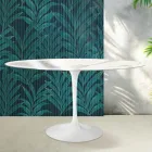Saarinen tulpanbord H 74 cm runt i glansig Statuario Florim keramik - scharlakansröd Viadurini