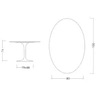 Tulip Table Saarinen H 74 med oval skiva i Carrara-marmor Tillverkad i Italien - Scarlet Viadurini