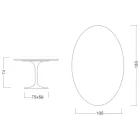 Tulip Table Saarinen H 74 med oval skiva i Carrara-marmor Tillverkad i Italien - Scarlet Viadurini