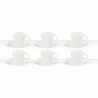 Tekoppar i vitt porslin dekorerat 6 stycken Shabby Design - Rafiki Viadurini