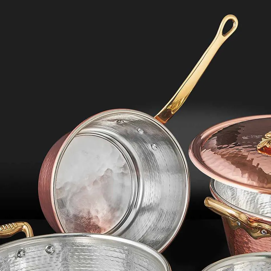 Konisk handfläkt kopparform och handtag Tillverkad i Italien 22 cm - Mariassunta Viadurini