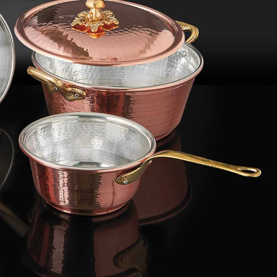 Konisk handfläkt kopparform och handtag Tillverkad i Italien 22 cm - Mariassunta Viadurini