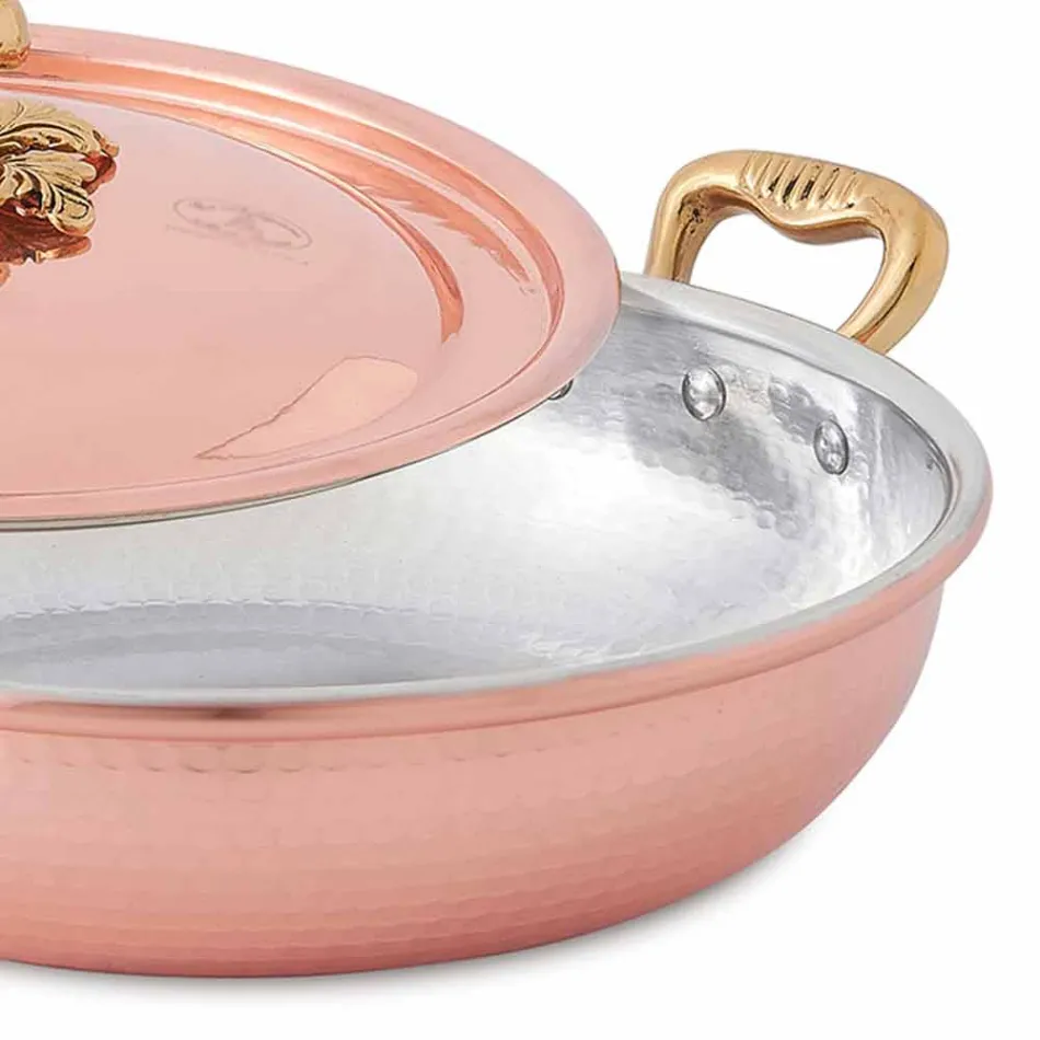 Rund design konserverad kopparform med lock 24 cm - Mariastella Viadurini