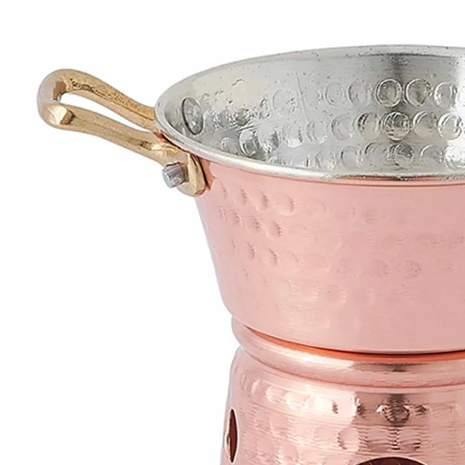 Handtinnad kopparsåspanna med handtag och bas 14 cm - Gianmatteo Viadurini