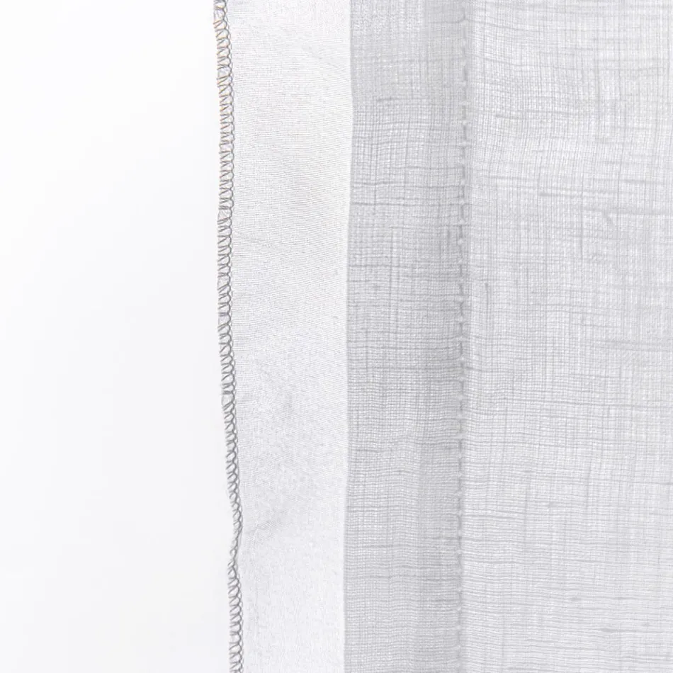 Glasgardin med linneväv och vit organza Elegant design - Tapioka Viadurini