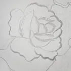 Vit gardin i linnegaze och organza med elegant rosbroderi - Mariarosa Viadurini