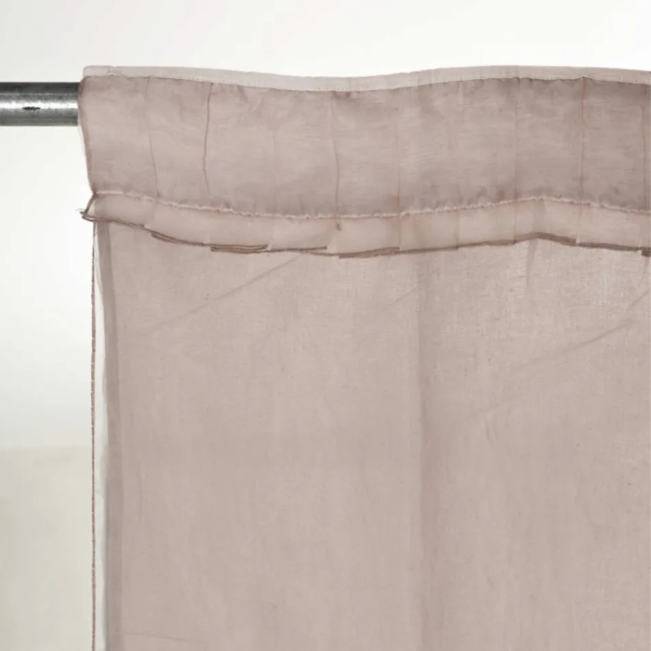 Lätt linnegardin med organza och gotiska broderier i lyxcentret - Marinella Viadurini