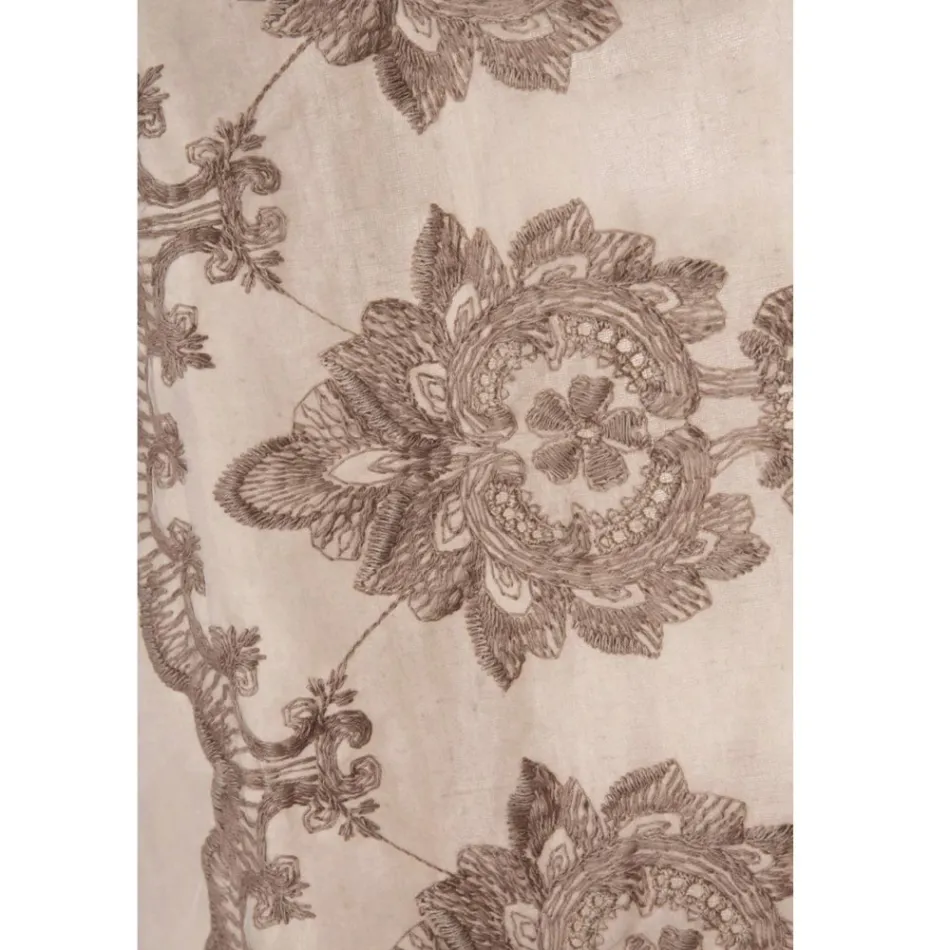 Lätt linnegardin med organza och gotiska broderier i lyxcentret - Marinella Viadurini