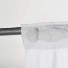 Vit linnegardin med organza och shabby designbroderi tillverkad i Italien - Marpessa Viadurini