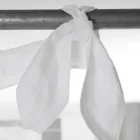 Vit linne- och organzagardin med elegant italiensk designbroderi - Oceanomare Viadurini