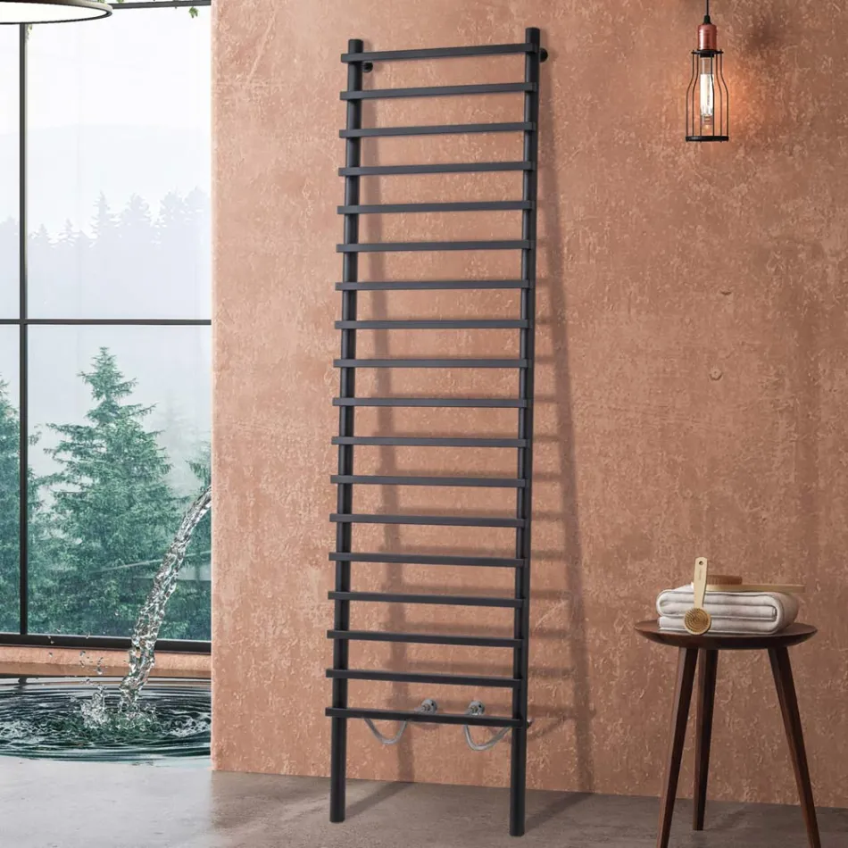 Svart hydraulisk kylare i kolstål Tillverkad i Italien - Raggio Viadurini