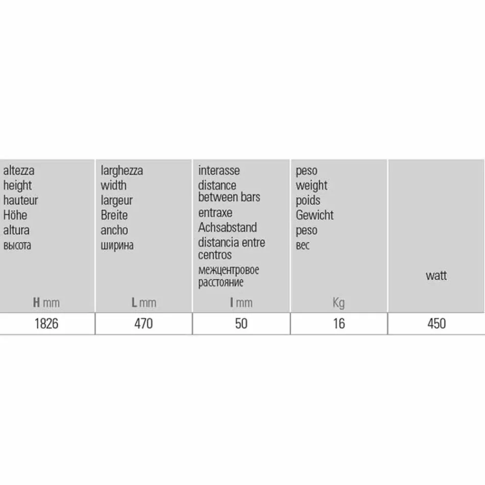 Vertikal Design Badrumsradiator Elektrisk Golv 450 Watt - Ottolungo Viadurini