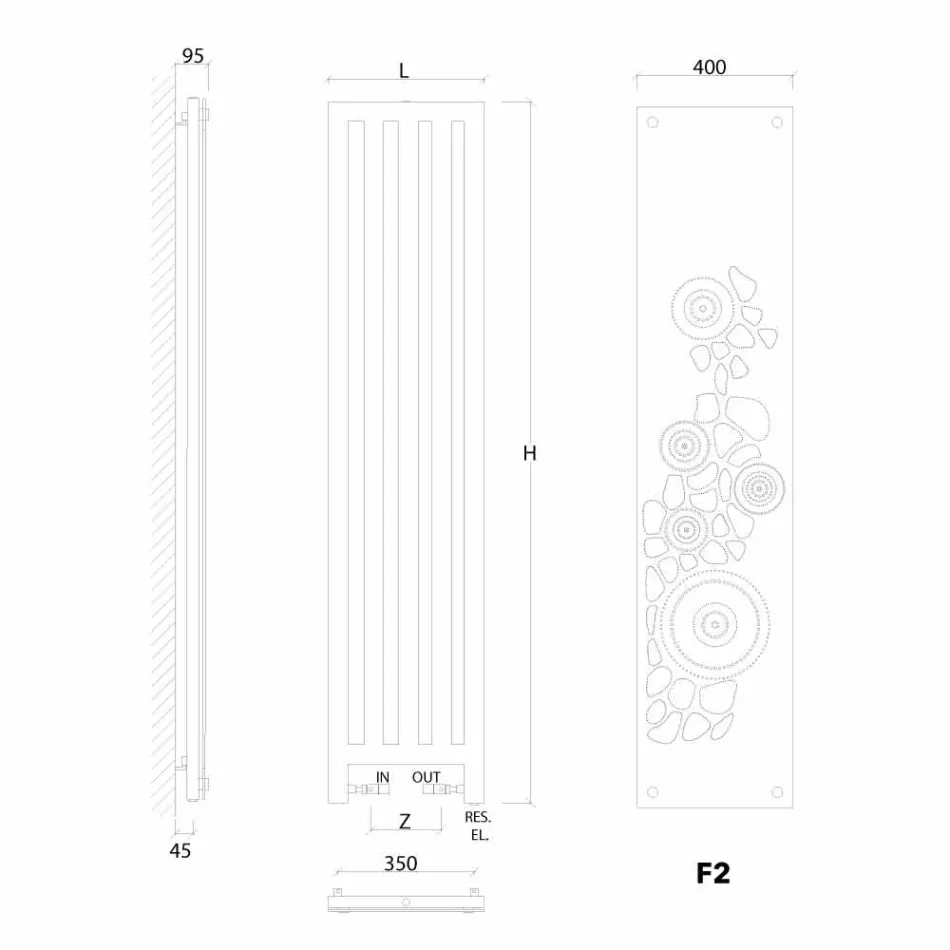 Termoarredo elektriska bad gjord i Italien av nya klänning Scirocco H Viadurini