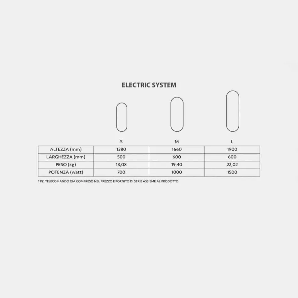 Handdukstorkar spegla el upp till 1500 Watt Brian Viadurini