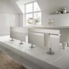 Modern design golvmonterad elektrisk radiator i vitt stjärnglas Viadurini