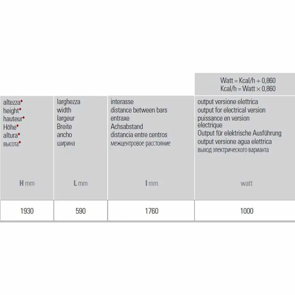 Designad elektrisk kylare för vardagsrum eller badrum med 1000 W Led - Shine Viadurini