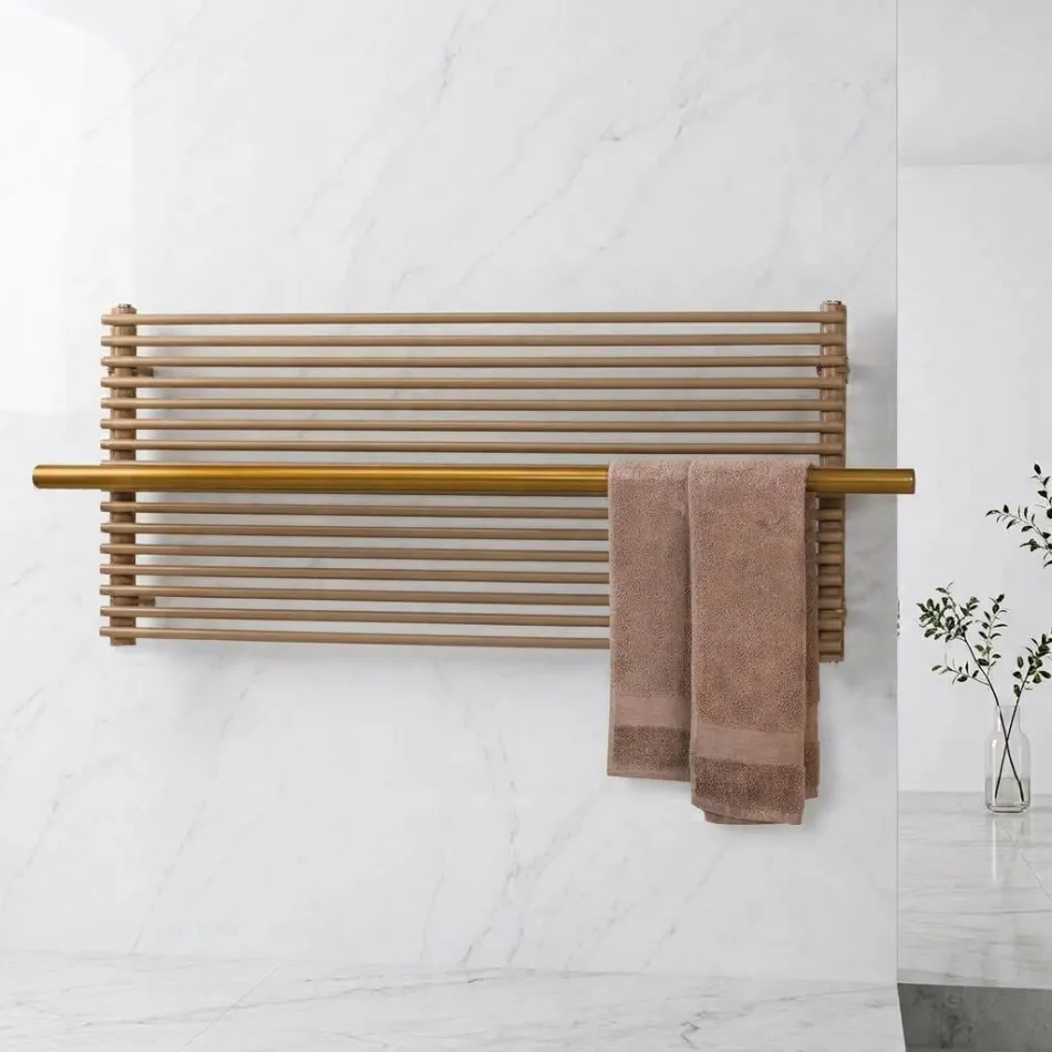 Beige elektrisk radiator i kolstål Tillverkad i Italien - Solaris Viadurini