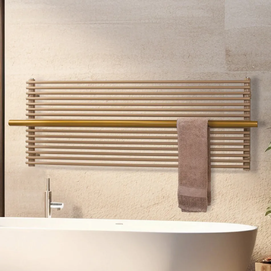 Beige elektrisk radiator i kolstål Tillverkad i Italien - Solaris Viadurini